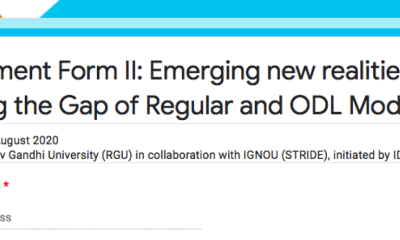 Faculty Development Programme on Open, Distance and Online Learning: “Emerging new realities: Bridging the Gap of Regular and ODL Mode” for the Faculty of Rajiv Gandhi University
